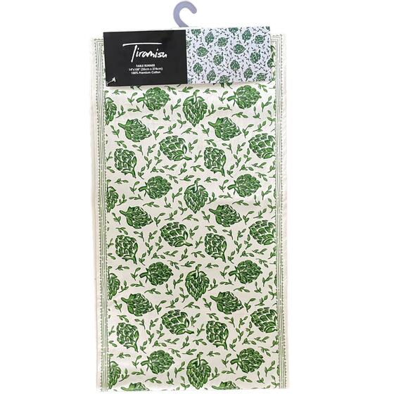 TIRAMISU 100% Cotton Placemats Green Dancing Artichoke 13X19 Set of 4 NEW - Picture 6 of 6